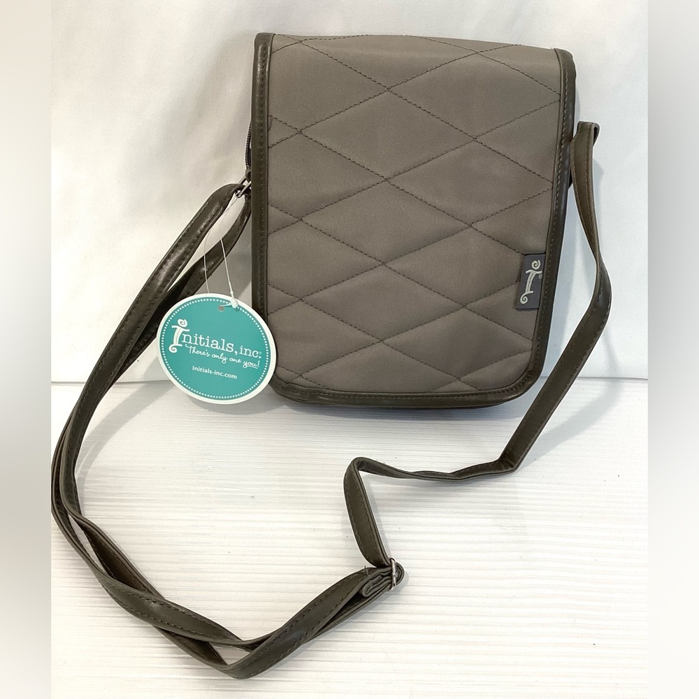 Initials Inc. Women’s Cross Body Color Green Textile Zip Pockets